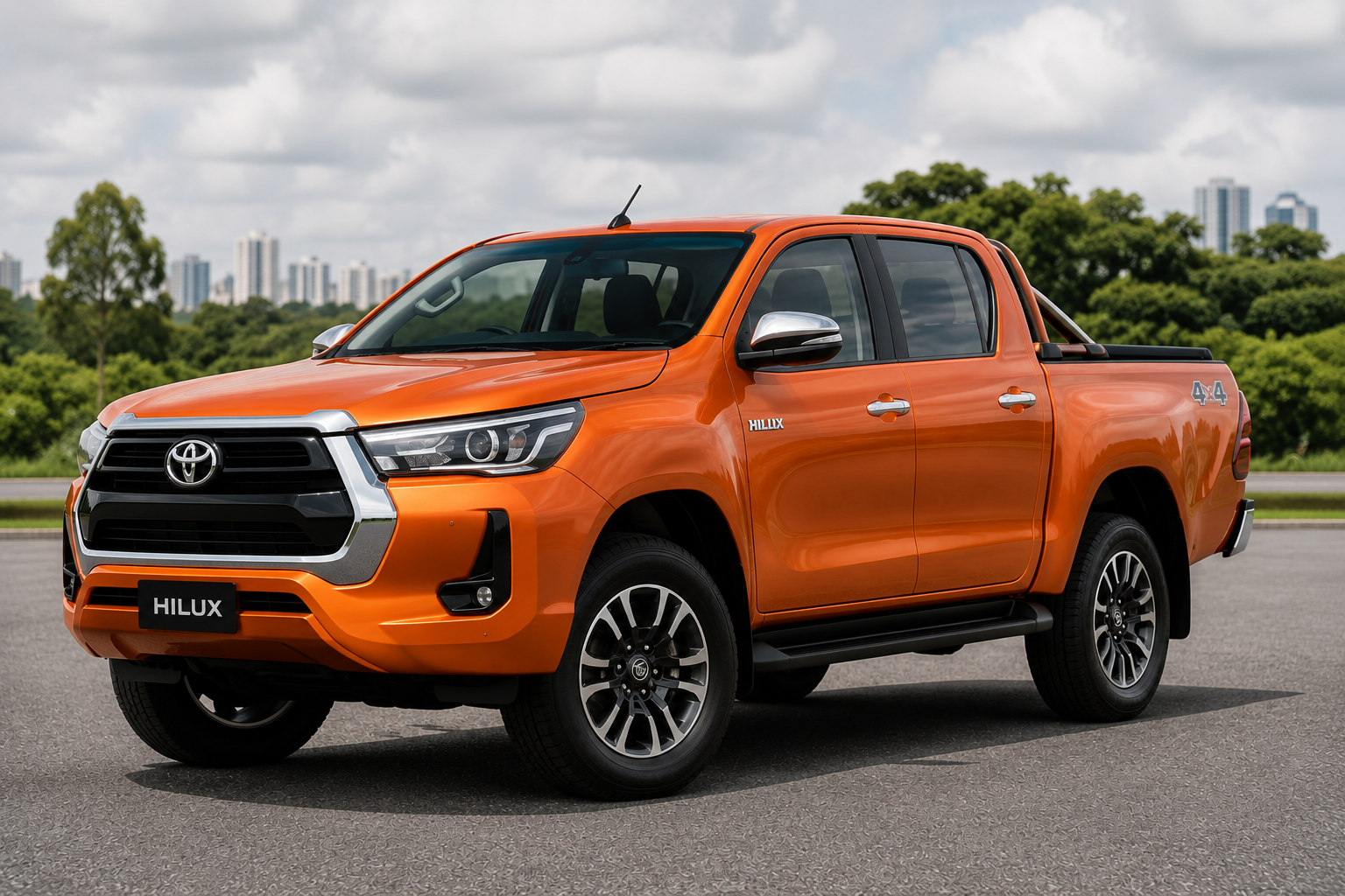 Camionete Toyota Hilux laranja